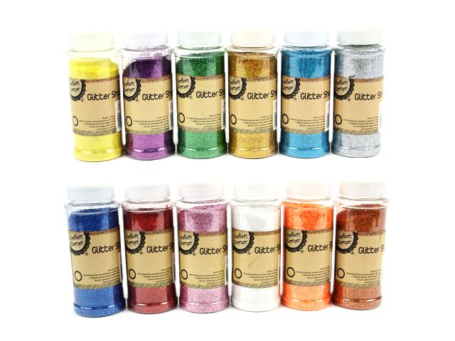 Glitter BEST VALUE - KK Fine 12 Cols X 80gm Shakers / Box